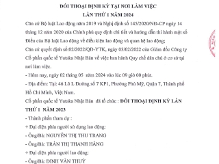 QD 01.2025 - Quy chế dân chủ tại nơi làm việc - Yutaka