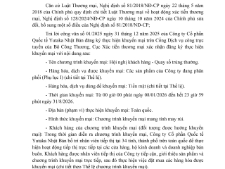 CÔNG TY CỔ PHẦN QUỐC TẾ YUTAKA NHẬT BẢN